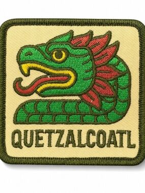 Quetzalcoatl Aztec Serpent Iron On Embroidered Patch 3x3 WITH TRACKING